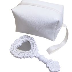 Bomboniera cresima specchio grande bianco beauty case